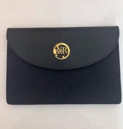 【極美品】ニナリッチ クラッチ ゴールド金具 ネイビー 本革 レザー 極美品】ニナリッチ クラッチ ゴールド金具 ネイビー 本革