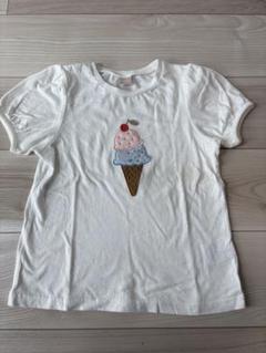 値下げpetit main アイスクリーム刺繍 Tシャツ 120