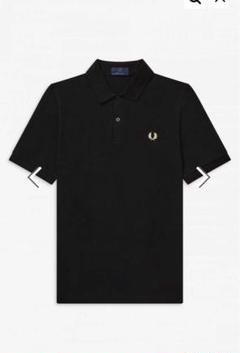 FRED PERRY  金黒 ブラック ゴールド 刺繍ロゴ　S　ポロシャツ FRED PERRY フレッドペリー ポロシャツ 黒×金 刺繍 イングランド