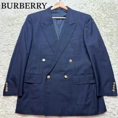 【美品】バーバリー 紺ブレ 金ボタン ホースロゴ モヘア混 背抜き Lサイズ Burberry バーバリー 金ボタン 紺ブレ 2B ホース テーラー