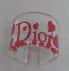 【ヴィンテージ】クリスチャンディオール　指輪　リング　ハート　ピンク　スケルトン Christian Dior ディオール 指輪 リング レディース