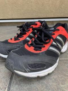 adidas 黒×オレンジ ランニング 25.5cm