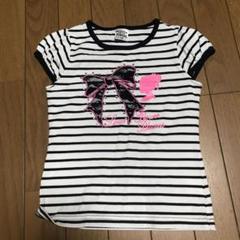 ボーダーリボン刺繍Tシャツ120