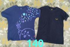 値下げ●140 カービィ ミニオン Tシャツ 2枚セット●ネイビー 黒 ユニクロ