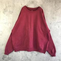 Y4143古着　トレーナー　スウェット　えんじ　無地　90s Y2K