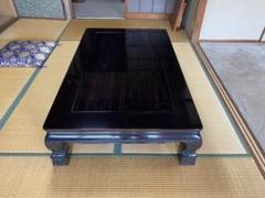 黒檀 高級座卓 テーブル お膳 黒い漆器 最高級総黒檀座敷机 幅150cm 座卓 座敷机 唐木5尺総黒檀座卓 脚