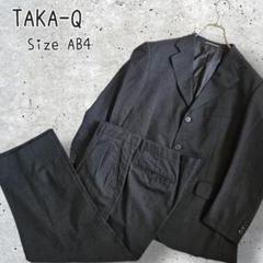 TAKA-Q タカキュー メンズ スーツ ブラック ストライプ AB4