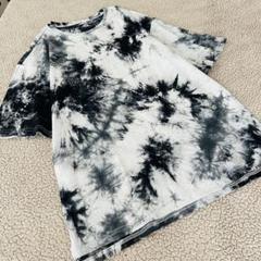 ほぼ新品♥︎フラッシュ♥︎半袖Tシャツ【XXL】黒白　ゆったり　タイダイ総柄　丈長め