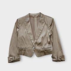 【美品】AIMERエメ40ショートジャケット7分袖 シャンパンゴールド パーティ