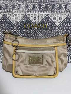 【中古】COACH コーチ ポピー シグネチャー ハンドバッグ ショルダー