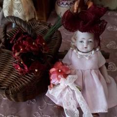 0325D フランスアンティーク 布花 すみれ ビスクドールのお持たせにも♡ 0425A フランスアンティーク 布花 すみれ ビスクドールのお持た