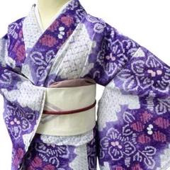 A61有松鳴海絞り 浴衣 花 綿 美品 手縫い仕立て - メルカリ