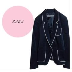 【ザラベーシック】ZARA♡高級感♡テーラードジャケット【М】黒♡一つボタン