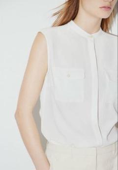 【新品】セオリー 23SS Powder Crepe SL MLT Shirt