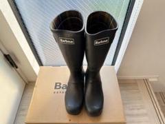 Barbour UK9 ブラック 長靴 ハウスチェック柄ライニング