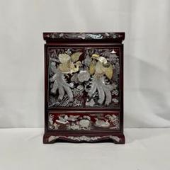 螺鈿細工 希少 小物入れ 花鳥模様 アクセサリーケース 宝石箱 ミニ箪笥 螺鈿細工 希少 小物入れ 花鳥模様 アクセサリーケース 宝石箱