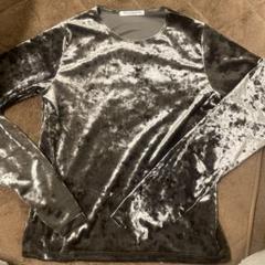BEAUTY&YOUTH ベルベット長袖Tシャツ グレー