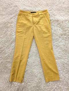 ZARA ザラウーマン スラックス S イエロー センタープレス