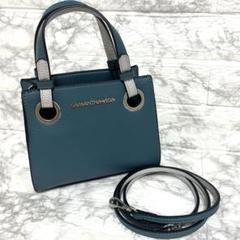 【美品】サマンサベガ 2way トートバッグ ショルダーバッグ ボーダー ブルー サマンサベガ トートバッグ ショルダーバッグ 2way ブルー