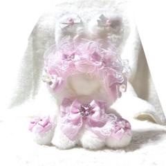ぬい服  着ぐるみ  にじぱぺっと おすわり うさぎ  ミント ❤︎おすわりぬい服 ぬい服 ハンドメイド 10cm にじぱぺ 緑