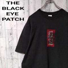 z17【人気Lサイズ】ブラックアイパッチ★ラインストーン 　センターロゴTシャツ