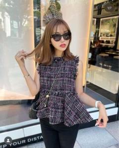 sheller 　ペプラム　トップス　ブラック　ニット Lajour ニット セーター 日本製ペプラムトップス レディース