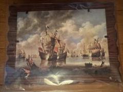 帆船の油彩画 シルバーフレーム付き 帆船の油彩画 シルバーフレーム付き 絵画 インテリア 帆船」の