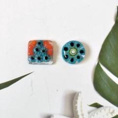 【未使用】ベネチアンガラス 中皿ミルフィオリ φ108 ハンドメイド 未使用】ベネチアンガラス 中皿ミルフィオリ φ108 緑赤ハンドメイド