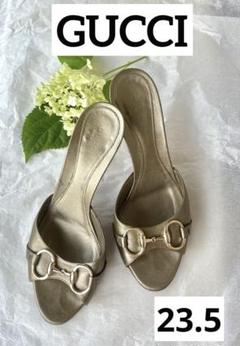 GUCCI ベージュ オープントゥ ミュール GUCCI ベージュ オープントゥ ミュール 靴