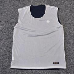 DESCENTE　メッシュ　ノースリーブ　リバーシブル　ネイビー　ホワイト