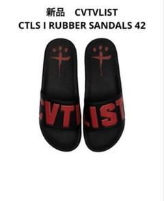 新品　カタリスト　CVTVLIST ラバー　サンダル　42 26.5 ブラック ロゴが目を惹く】CVTVLIST カタリスト デザインサンダル