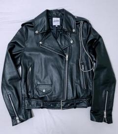 通販生活 ファッション 本革 ジャンポールゴルチエ ラムレザー 黒 42 ライダースジャケット ジャケット・アウター