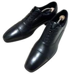 美品【texcyluxe】ビジネスシューズ ストレートチップ 黒 26cm