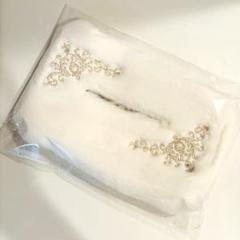 ティッシュボックスカバー ファーホワイト ラインストーン付き✨