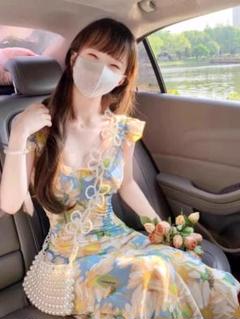 爽やか花柄ロングワンピース❁夏にぴったり❁お出かけデート向け