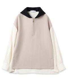 美品 クルニ 23AW ハーフZIP プルオーバー パーカー クレスト