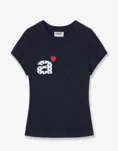 即完売/日本未入荷新品タグ付きaeae ハートロゴ Tシャツネイビー