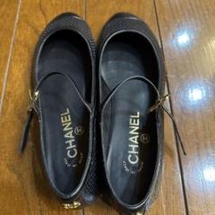 CHANEL 美品　シルバー　バレエシューズ　バレリーナ　36.5 23cm CHANEL 美品シルバーバレエシューズバレリーナ36.5 23cm