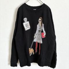 ユニクロユーティー　バーバラ・リール　スウェット　ブラック　L コラボ　プリント