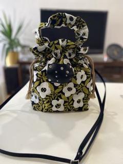 花柄巾着袋 ショルダーバッグ