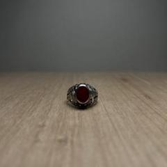 Vintage Stone Ring College Silver 925