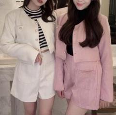 セットアップ ツイード ジャケットパンツ シャネル風 韓国 n1675 210.jpg