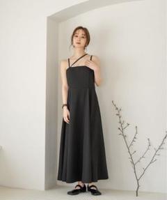 【mideal】 cross flare cami onepiece