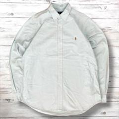 RalphLauren ラルフローレン 長袖シャツ 刺繍ロゴ 水色 L 1102