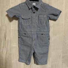 【24時間以内発送】babyGap ストライプロンパース　デニム　キッズ
