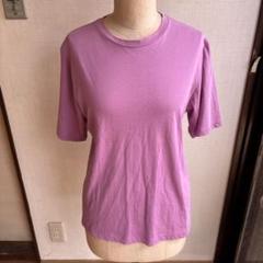 r e lum e パープルクルーネック Tシャツ 半袖　　フリーサイズ