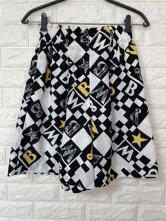 Black&White チェック柄ロゴ入り 総柄 ショートパンツ サイズL