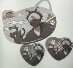 ナンジャタウン ねこ型カード ハート缶バッジ 雑渡昆奈門 忍たま乱太郎