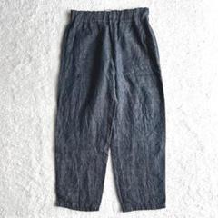 23SS　ソワ soi-e　リネンデニムパンツ　日本製　ゆったり　ワイドパンツ soi-e ソワ コットンリネンデニムパンツ 日本製 ゆうパック発送