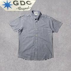 GDC グランドキャニオン 青×白ギンガムチェック 半袖シャツ 三角タグ 日本製